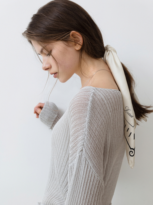 Boat-neck Loosefit Cool Knit Light grey AT6SWB010LE