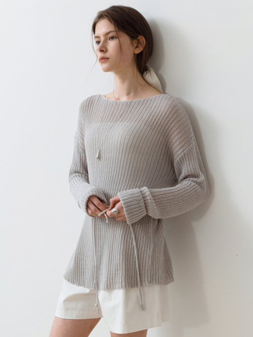 Boat-neck Loosefit Cool Knit Light grey AT6SWB010LE