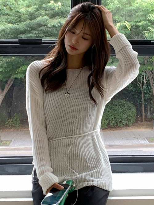 Boat-neck Loosefit Cool Knit White AT6SWB010WT