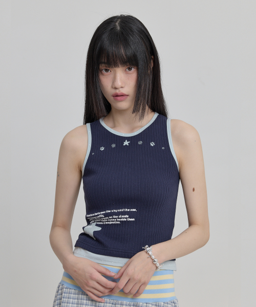 MELLOW DREAM Layered Sleeveless NAVY
