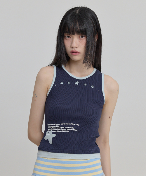 MELLOW DREAM Layered Sleeveless NAVY