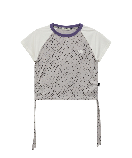 Star Dot Shirring Half Sleeve T-shirt IVORY