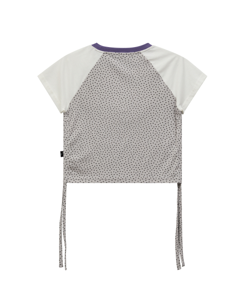 Star Dot Shirring Half Sleeve T-shirt IVORY