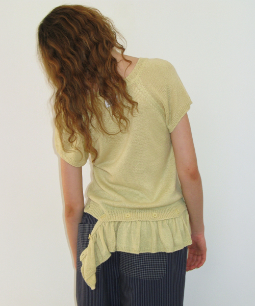 DETACHABLE RUFFLE HEM KNIT SOFT YELLOW