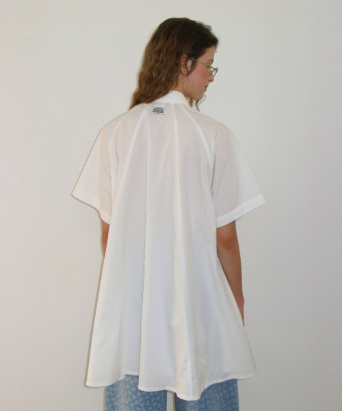 A LINE COLLAR SHIRT DRESS WHITE