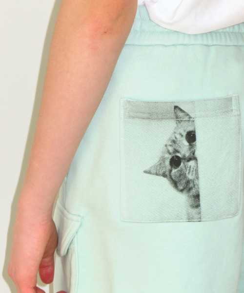 CAT POCKET SWEAT CARGO SHORTS MINT