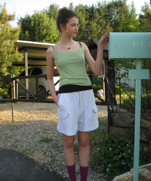 CAT POCKET SWEAT CARGO SHORTS WHITE MELANGE