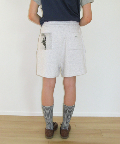 CAT POCKET SWEAT CARGO SHORTS WHITE MELANGE