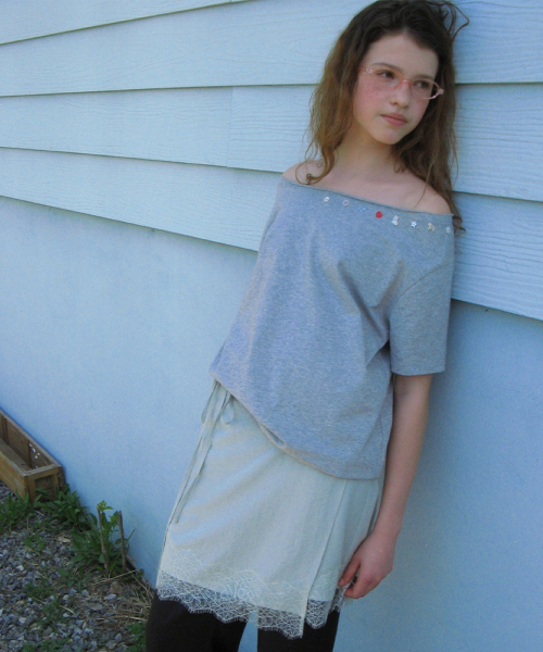 LACE TRIM WRAP SKIRT MINT