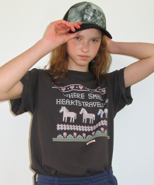 PONY CAT PHOTO MESH CAP BLACK