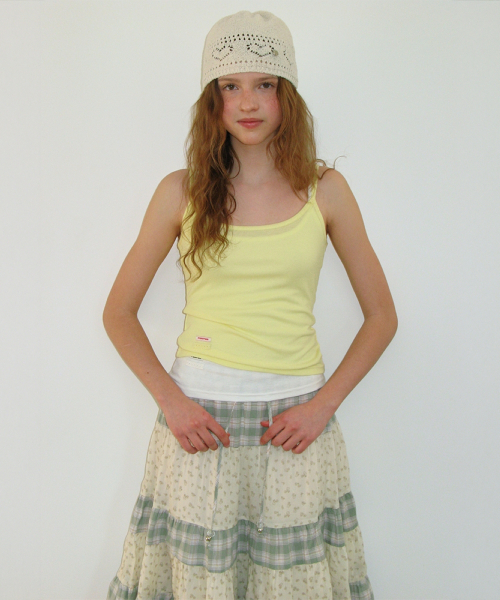 HEART OPENWORK KNIT BEANIE CREAM