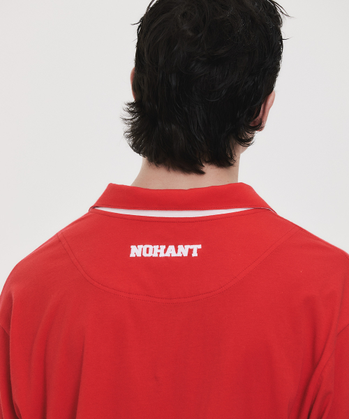 RELAXED LONG-SLEEVE POLO RED