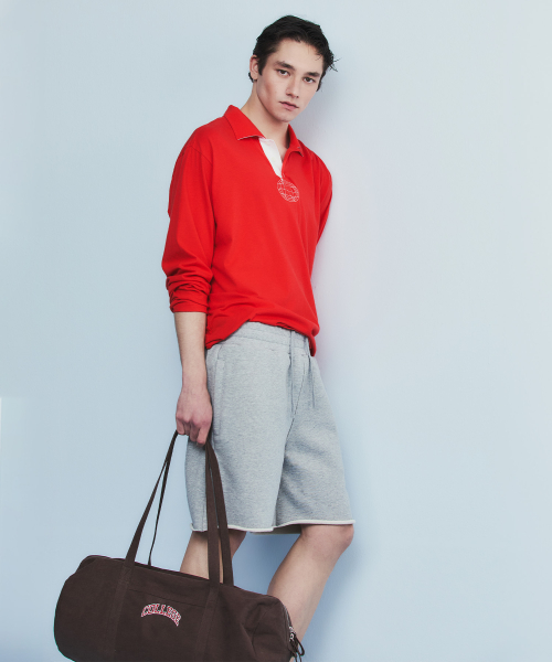 RELAXED LONG-SLEEVE POLO RED