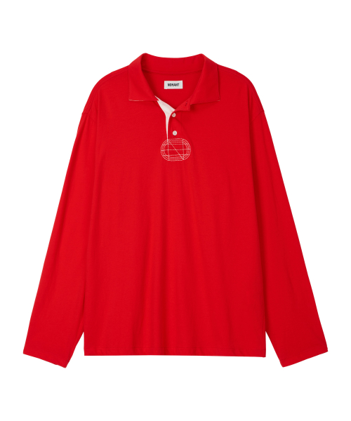 RELAXED LONG-SLEEVE POLO RED