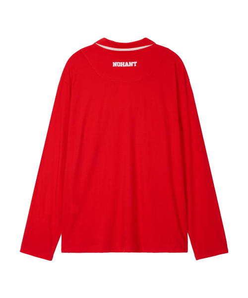 RELAXED LONG-SLEEVE POLO RED