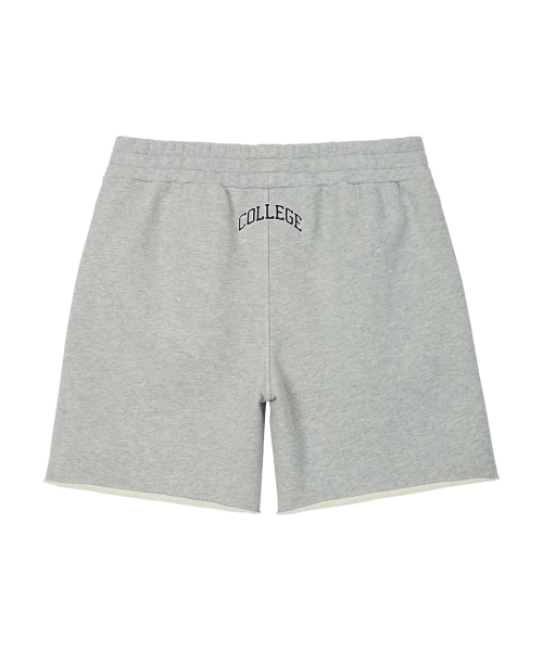 COLLEGE LOGO SWEAT SHORTS GRAY