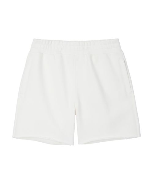 COLLEGE LOGO SWEAT SHORTS WHITE