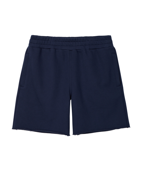 COLLEGE LOGO SWEAT SHORTS NAVY