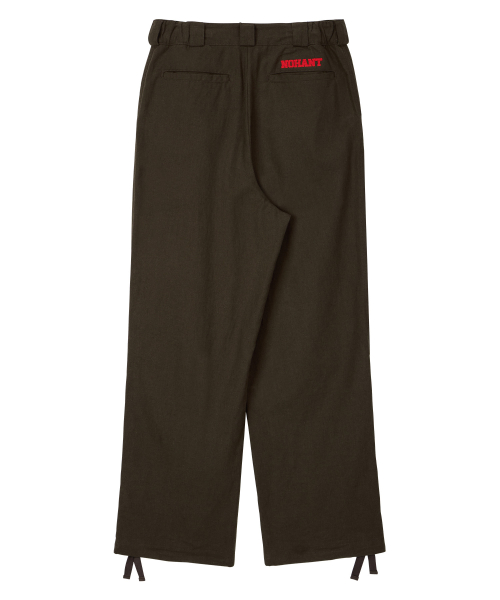 LINEN PINTUCK PANTS BROWN