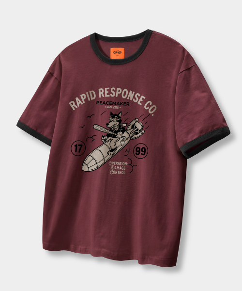VLAD VINTAGE PEACEMAKER RINGER SHORT SLEEVE T-SHIRT_4 COLOR