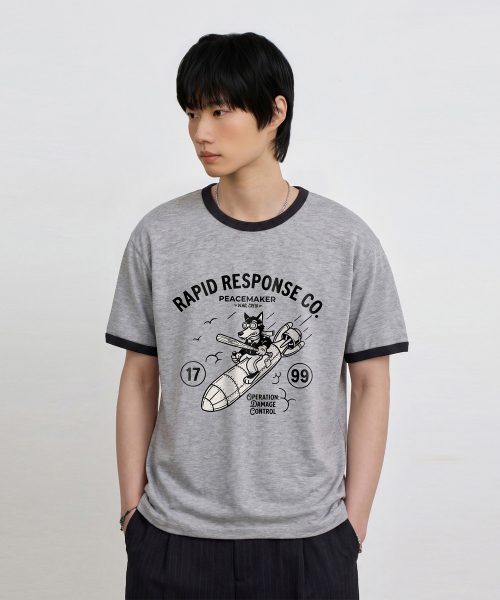 VLAD VINTAGE PEACEMAKER RINGER SHORT SLEEVE T-SHIRT_4 COLOR