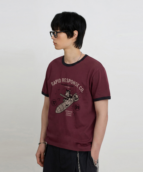 VLAD VINTAGE PEACEMAKER RINGER SHORT SLEEVE T-SHIRT_4 COLOR