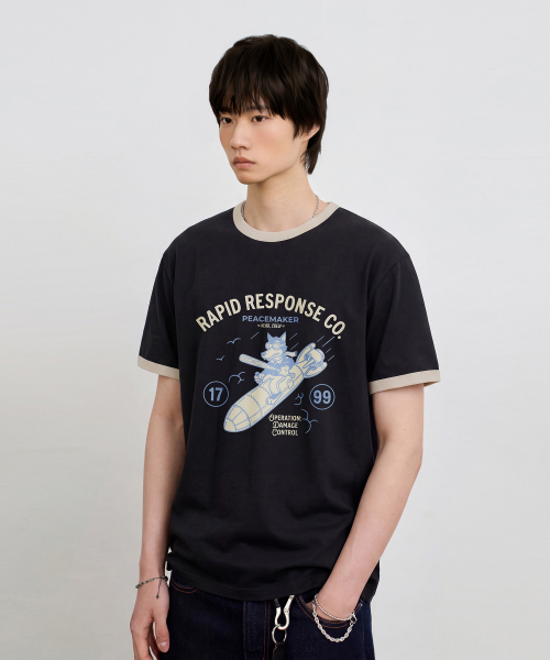 VLAD VINTAGE PEACEMAKER RINGER SHORT SLEEVE T-SHIRT_4 COLOR