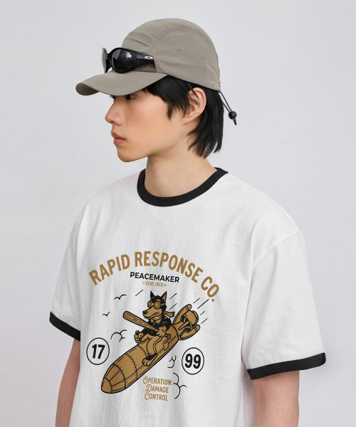 VLAD VINTAGE PEACEMAKER RINGER SHORT SLEEVE T-SHIRT_4 COLOR