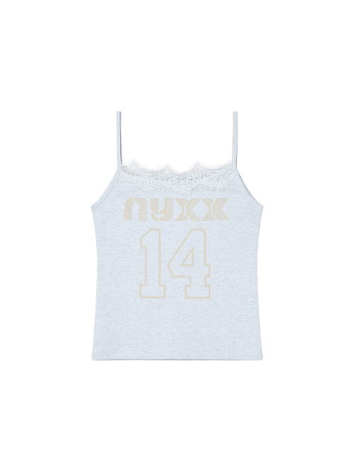 LACE SLEEVELESS HEATHER GREY
