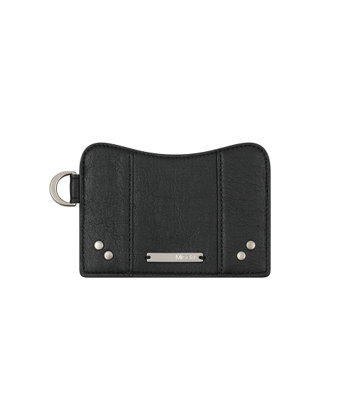 Pleats belted big bag and wallet BLACK