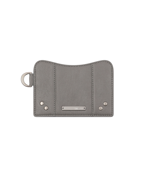 Pleats belted big bag and wallet GREY