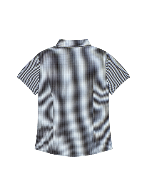 CHECK BLOUSE NAVY
