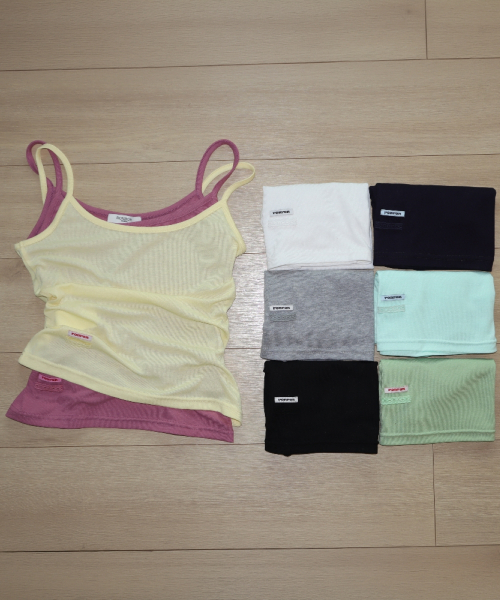 [3PACK] MINI LABEL SLIM SLEEVELESS (8colors)