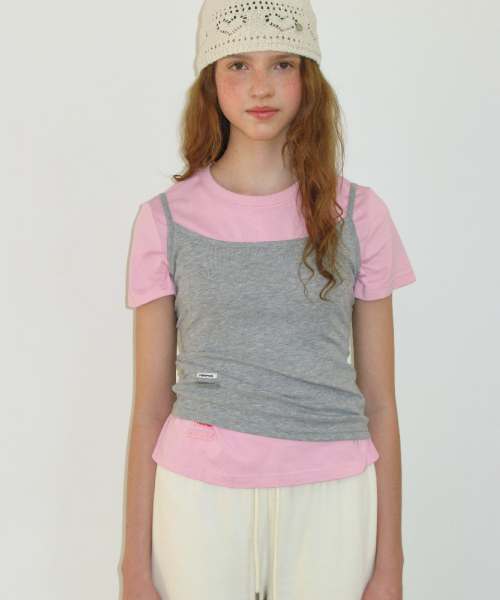 [3PACK] MINI LABEL SLIM SLEEVELESS (8colors)