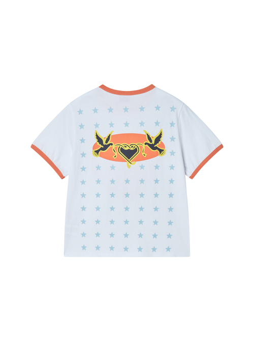 STAR RINGER TEE WHITE