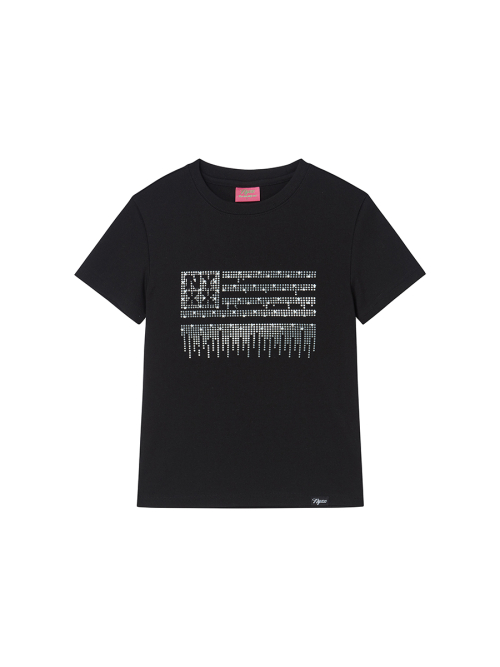 METAL NYX FLAG TEE BLACK
