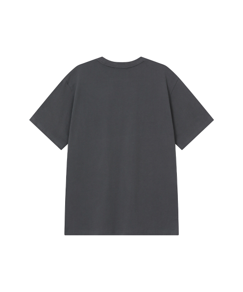 Block lettering short sleeve CHARCOAL