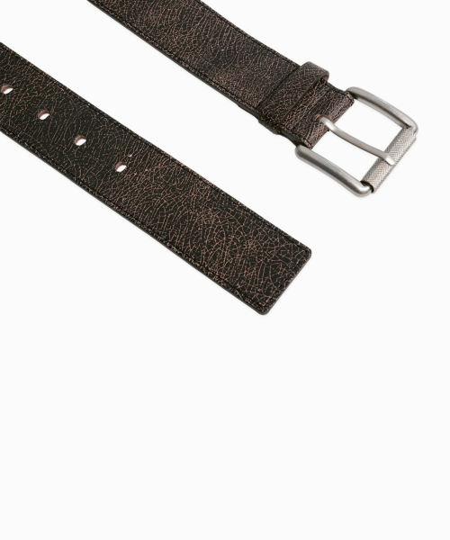Cowhide Crack Aging Bold Belt BROWN