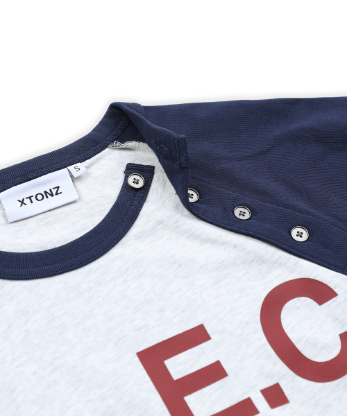 XTT160 E.C 헨리넥 래글런 티셔츠 (NAVY/GRAY)