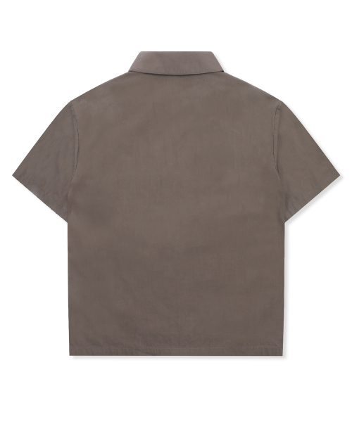 XTS044 러버 아플리케 크롭 셔츠 (BROWN)