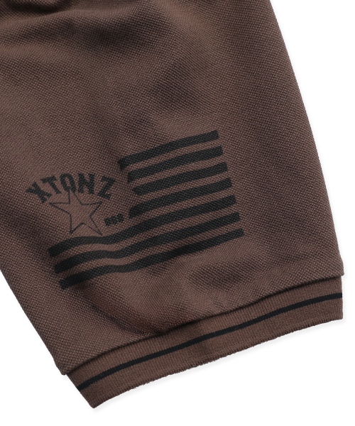 XTT161 크레스트 피케 티셔츠 (BROWN)