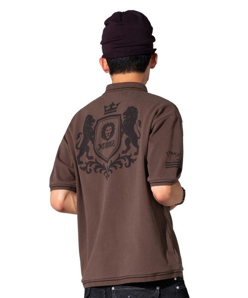 XTT161 크레스트 피케 티셔츠 (BROWN)