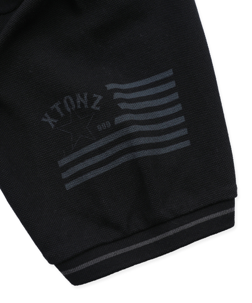 XTT161 크레스트 피케 티셔츠 (BLACK)