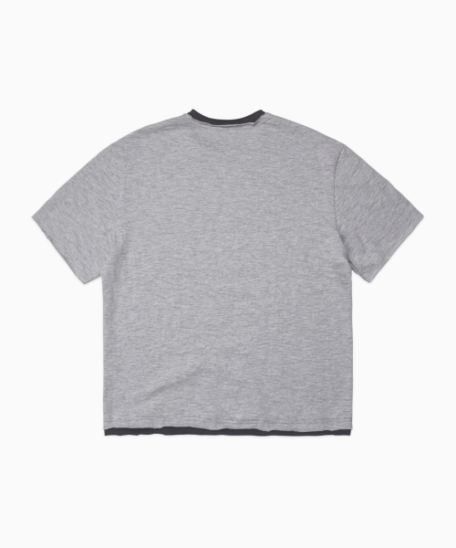 Cut-off Layered Slub T-shirt GREY