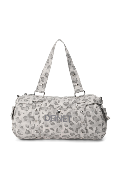 LOGO DUFFLE MINI BAG IN LEOPARD GREY