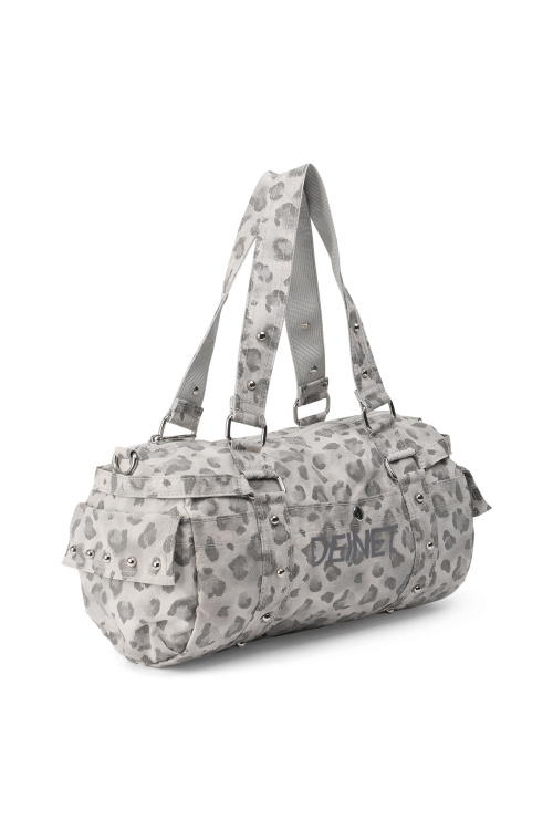 LOGO DUFFLE MINI BAG IN LEOPARD GREY