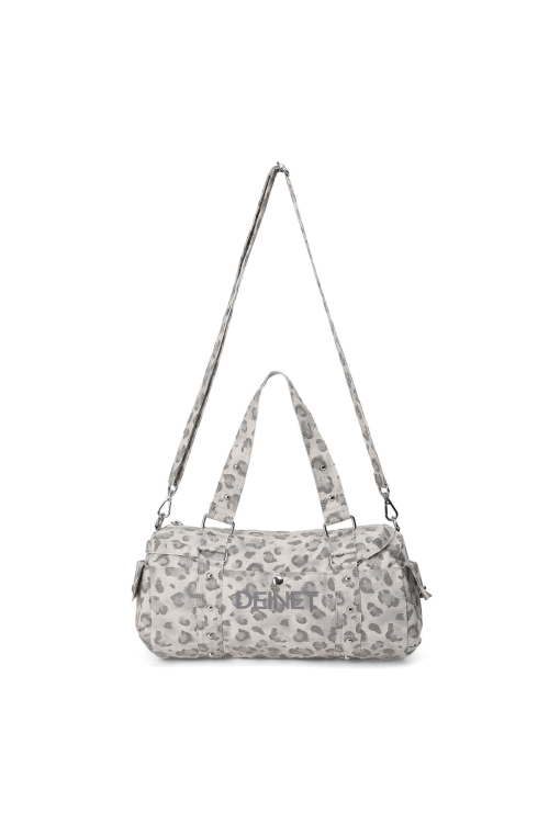 LOGO DUFFLE MINI BAG IN LEOPARD GREY
