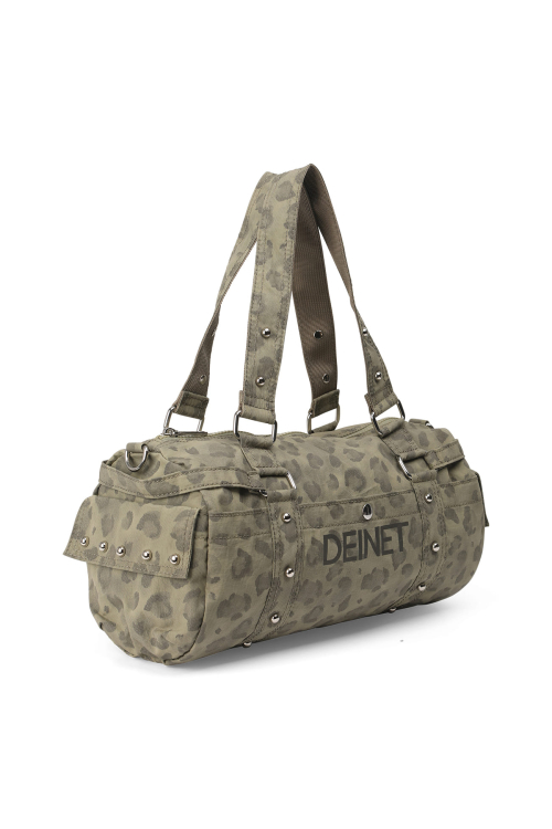 LOGO LEOPARD DUFFLE MINI BAG IN KHAKI