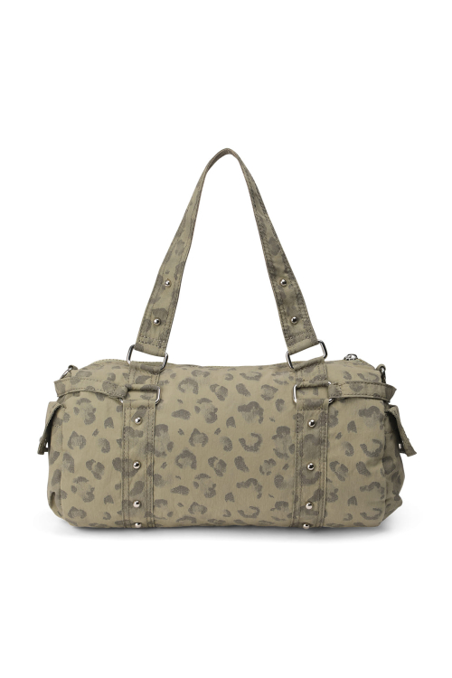 LOGO LEOPARD DUFFLE MINI BAG IN KHAKI
