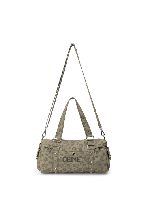 LOGO LEOPARD DUFFLE MINI BAG IN KHAKI